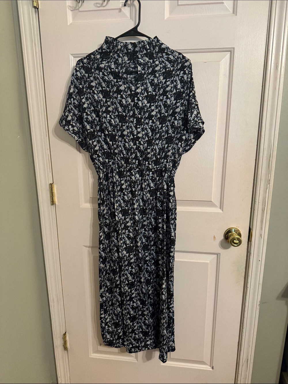 Black and White Floral Midi Dress - Women's
